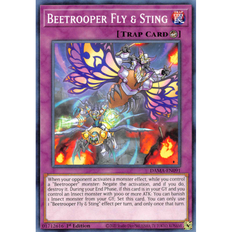 Yu-Gi-Oh TCG DAMA-EN091 C Beetrooper Fly & Sting Dawn of Majesty
