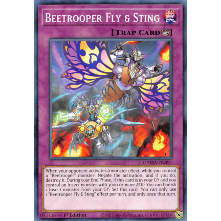 Yu-Gi-Oh TCG DAMA-EN091 C Beetrooper Fly & Sting Dawn of Majesty