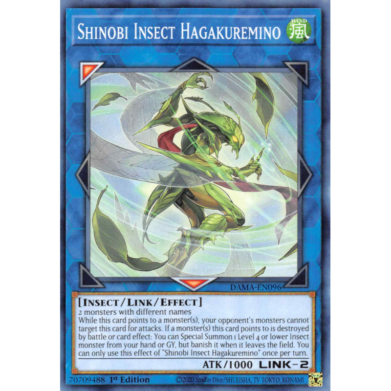Yu-Gi-Oh TCG DAMA-EN096 C Shinobi Insect Hagakuremino Dawn of Majesty