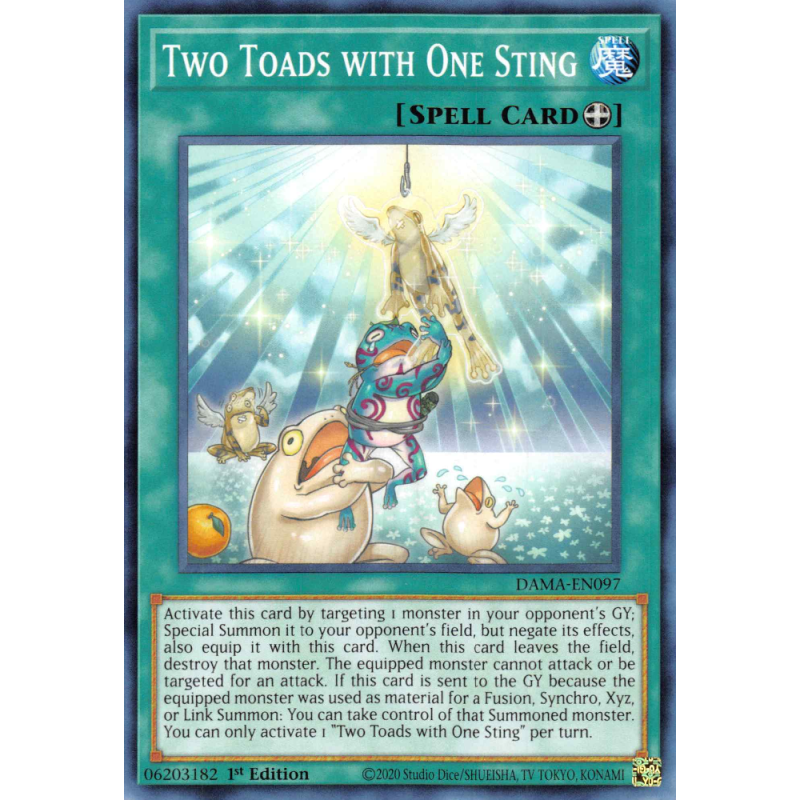 Yu-Gi-Oh TCG DAMA-EN097 C Two Toads with One Sting Dawn of Majesty