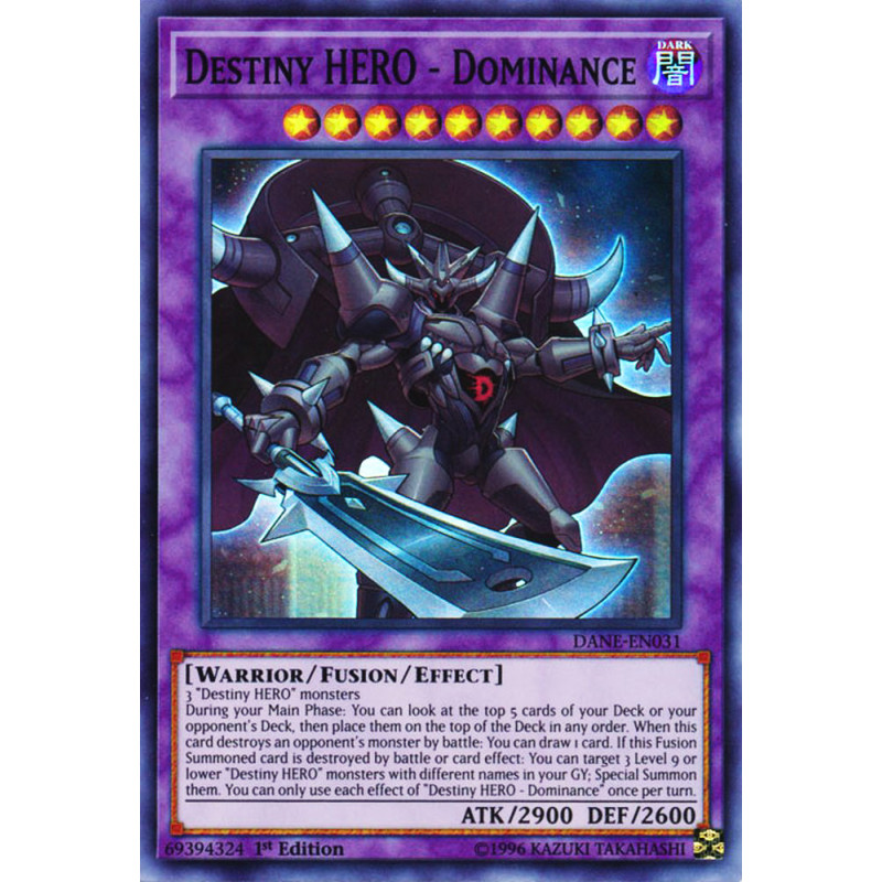 Yu-Gi-Oh TCG DANE-EN031 SR Destiny HERO - Dominance Dark Neostorm