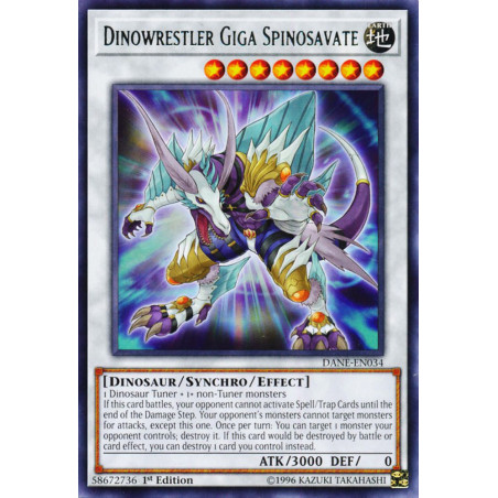 Yu-Gi-Oh TCG DANE-EN034 R Dinowrestler Giga Spinosavate Dark Neostorm