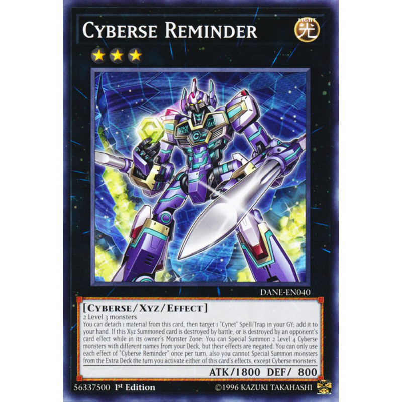 Yu-Gi-Oh TCG DANE-EN040 C Cyberse Reminder Dark Neostorm