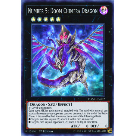 Yu-Gi-Oh TCG DANE-EN092 SR Number 5: Doom Chimera Dragon Dark Neostorm