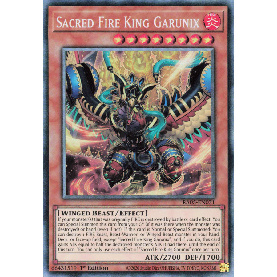 Yu-Gi-Oh TCG RA05-EN031 CR Sacred Fire King Garunix Collector's Rare Rarity Collection 5