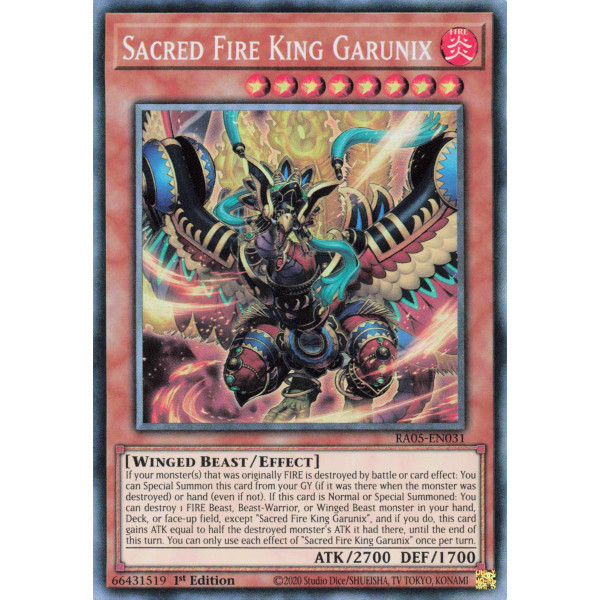 Yu-Gi-Oh TCG RA05-EN031 CR Sacred Fire King Garunix Collector's Rare Rarity Collection 5