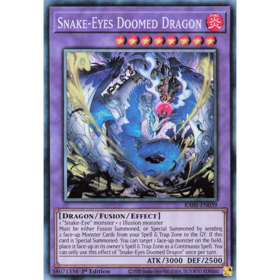 Yu-Gi-Oh TCG RA05-EN039 CR Snake-Eyes Doomed Dragon Collector's Rare Rarity Collection 5