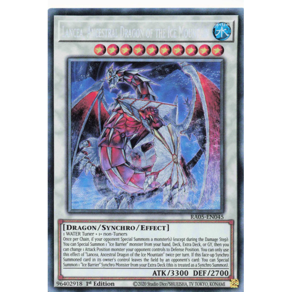 Yu-Gi-Oh TCG RA05-EN045 CR Lancea, Ancestral Dragon of the Ice Mountain Collector's Rare Rarity Collection 5