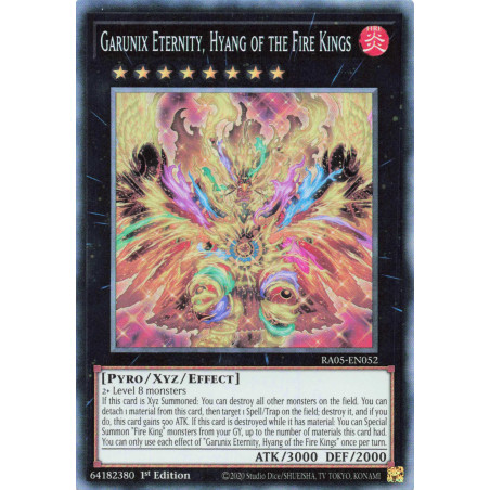 Yu-Gi-Oh TCG RA05-EN052 CR Garunix Eternity, Hyang of the Fire Kings Collector's Rare Rarity Collection 5
