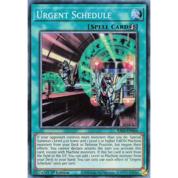 Yu-Gi-Oh TCG RA05-EN064 CR Urgent Schedule Collector's Rare Rarity Collection 5