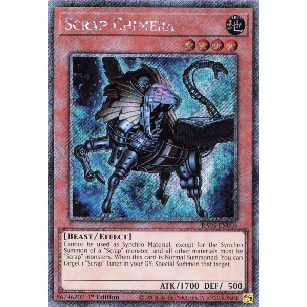 Yu-Gi-Oh TCG RA05-EN005 PS Scrap Chimera Platinum Secret Rare Rarity Collection 5