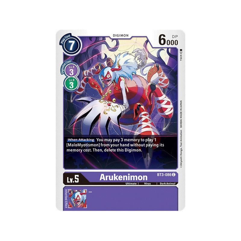 Digimon_TCG_BT3-086_Arukenimon_Common_Union_Impact_Card_Game