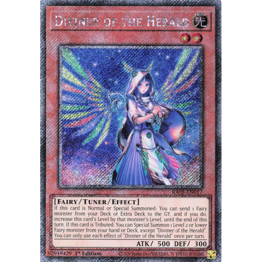 Yu-Gi-Oh TCG RA05-EN017 PS Diviner of the Herald Platinum Secret Rare Rarity Collection 5