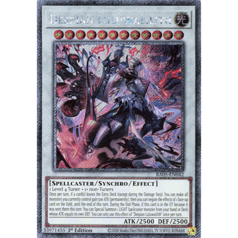 Yu-Gi-Oh TCG RA05-EN042 PS Despian Luluwalilith Platinum Secret Rare Rarity Collection 5