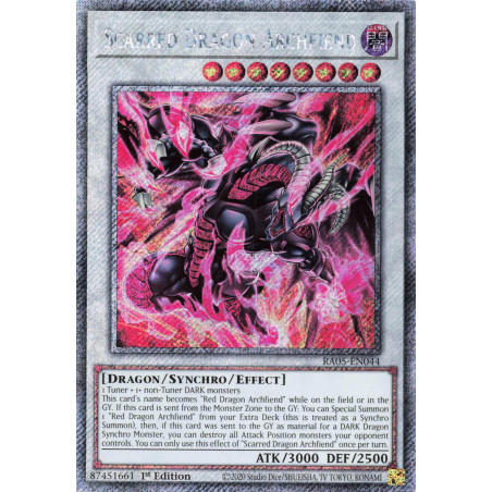Yu-Gi-Oh TCG RA05-EN044 PS Scarred Dragon Archfiend Platinum Secret Rare Rarity Collection 5