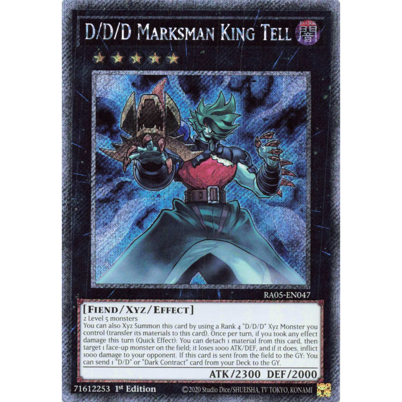 Yu-Gi-Oh TCG RA05-EN047 PS D/D/D Marksman King Tell Platinum Secret Rare Rarity Collection 5