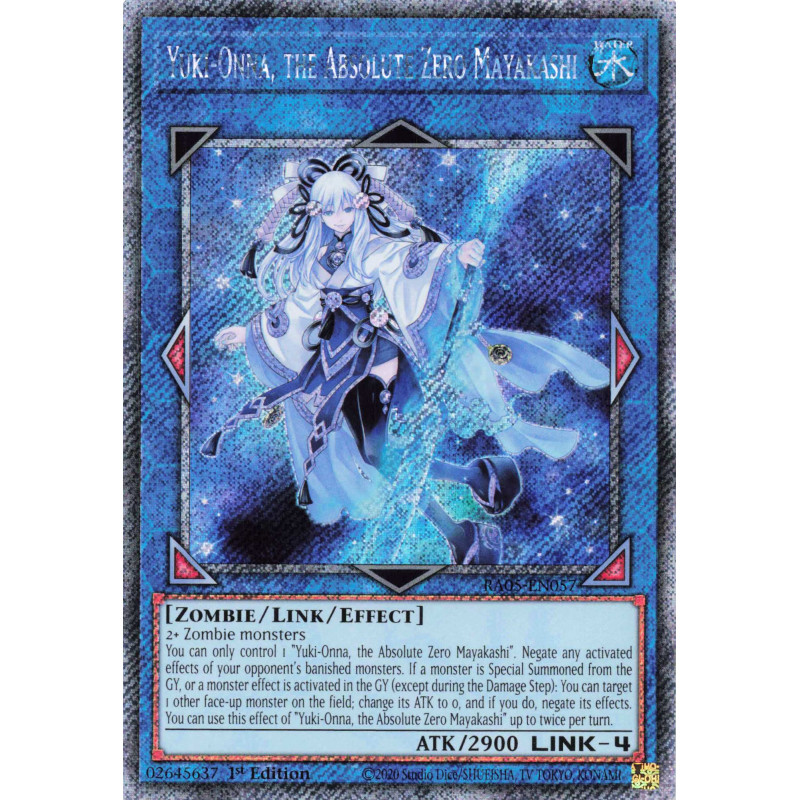 Yu-Gi-Oh TCG RA05-EN057 PS Yuki-Onna, the Absolute Zero Mayakashi Platinum Secret Rare Rarity Collection 5