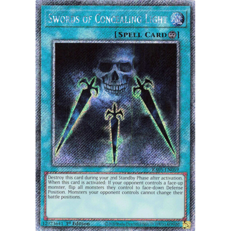 Yu-Gi-Oh TCG RA05-EN059 PS Swords of Concealing Light Platinum Secret Rare Rarity Collection 5