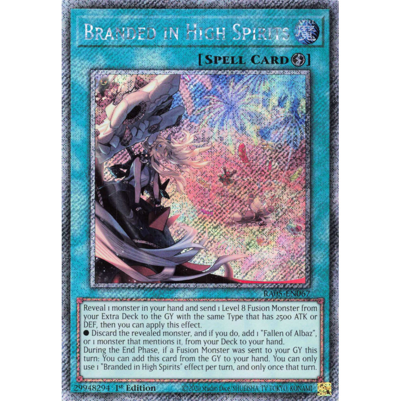 Yu-Gi-Oh TCG RA05-EN067 PS Branded in High Spirits Platinum Secret Rare Rarity Collection 5