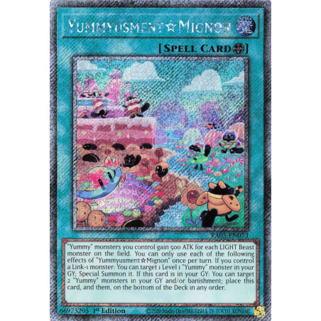 Yu-Gi-Oh TCG RA05-EN073 PS Yummyusment☆Mignon Platinum Secret Rare Rarity Collection 5