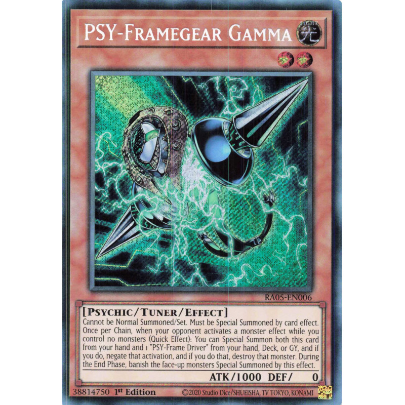 Yu-Gi-Oh TCG RA05-EN006 SE PSY-Framegear Gamma Secret Rare Rarity Collection 5