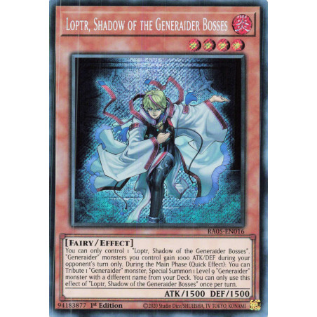 Yu-Gi-Oh TCG RA05-EN016 SE Loptr, Shadow of the Generaider Bosses Secret Rare Rarity Collection 5