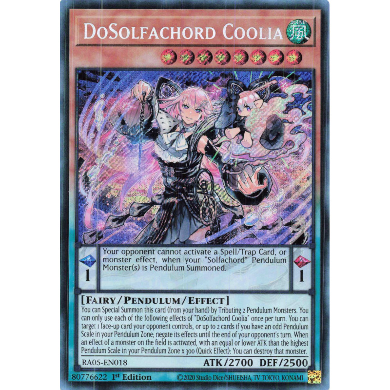 Yu-Gi-Oh TCG RA05-EN018 SE DoSolfachord Coolia Secret Rare Rarity Collection 5