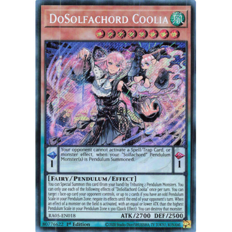 Yu-Gi-Oh TCG RA05-EN018 SE DoSolfachord Coolia Secret Rare Rarity Collection 5