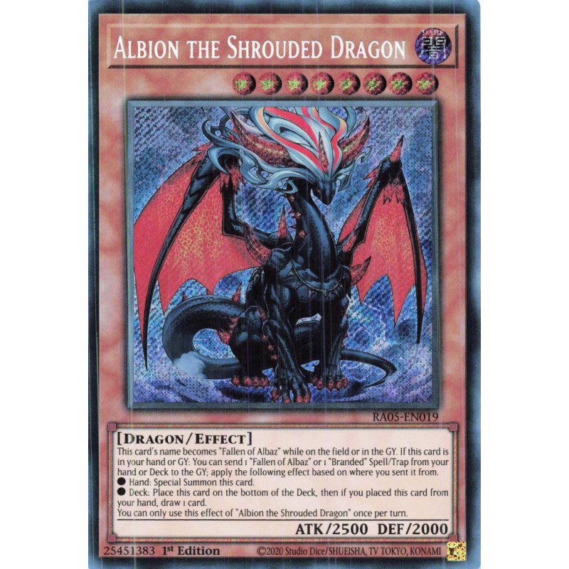 Yu-Gi-Oh TCG RA05-EN019 SE Albion the Shrouded Dragon Secret Rare Rarity Collection 5
