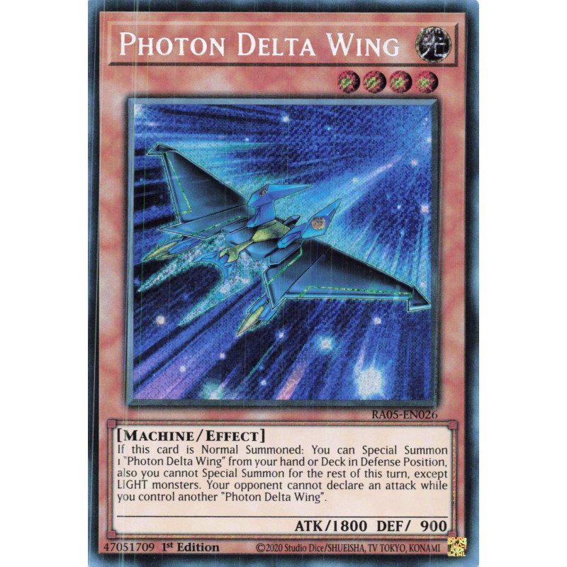 Yu-Gi-Oh TCG RA05-EN026 SE Photon Delta Wing Secret Rare Rarity Collection 5