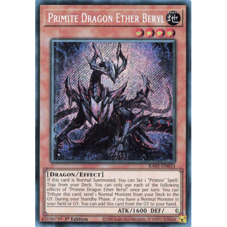 Yu-Gi-Oh TCG RA05-EN033 SE Primite Dragon Ether Beryl Secret Rare Rarity Collection 5