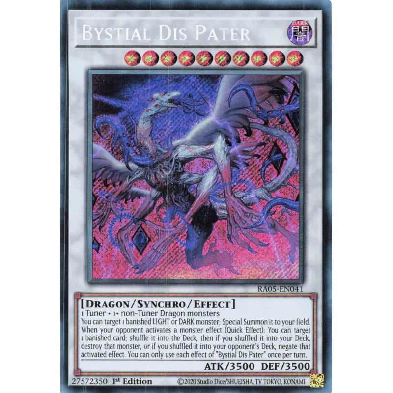 Yu-Gi-Oh TCG RA05-EN041 SE Bystial Dis Pater Secret Rare Rarity Collection 5