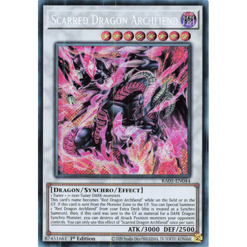 Yu-Gi-Oh TCG RA05-EN044 SE Scarred Dragon Archfiend Secret Rare Rarity Collection 5