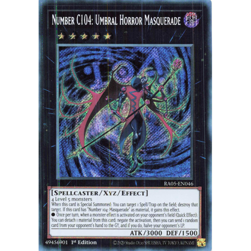 Yu-Gi-Oh TCG RA05-EN046 SE Number C104: Umbral Horror Masquerade Secret Rare Rarity Collection 5