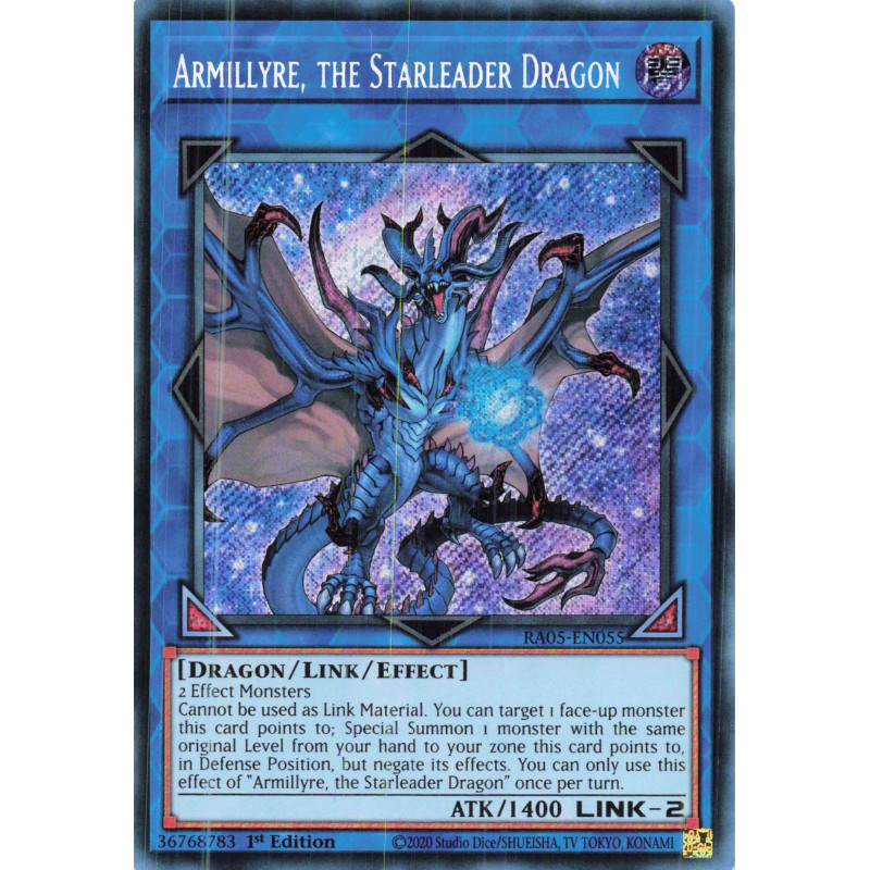 Yu-Gi-Oh TCG RA05-EN055 SE Armillyre, the Starleader Dragon Secret Rare Rarity Collection 5