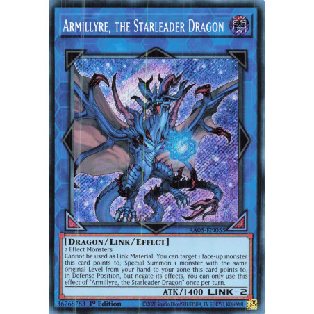 Yu-Gi-Oh TCG RA05-EN055 SE Armillyre, the Starleader Dragon Secret Rare Rarity Collection 5