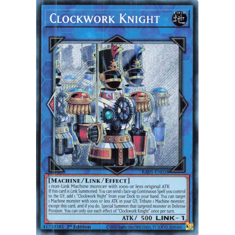 Yu-Gi-Oh TCG RA05-EN058 SE Clockwork Knight Secret Rare Rarity Collection 5