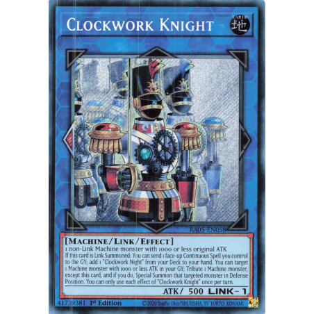Yu-Gi-Oh TCG RA05-EN058 SE Clockwork Knight Secret Rare Rarity Collection 5
