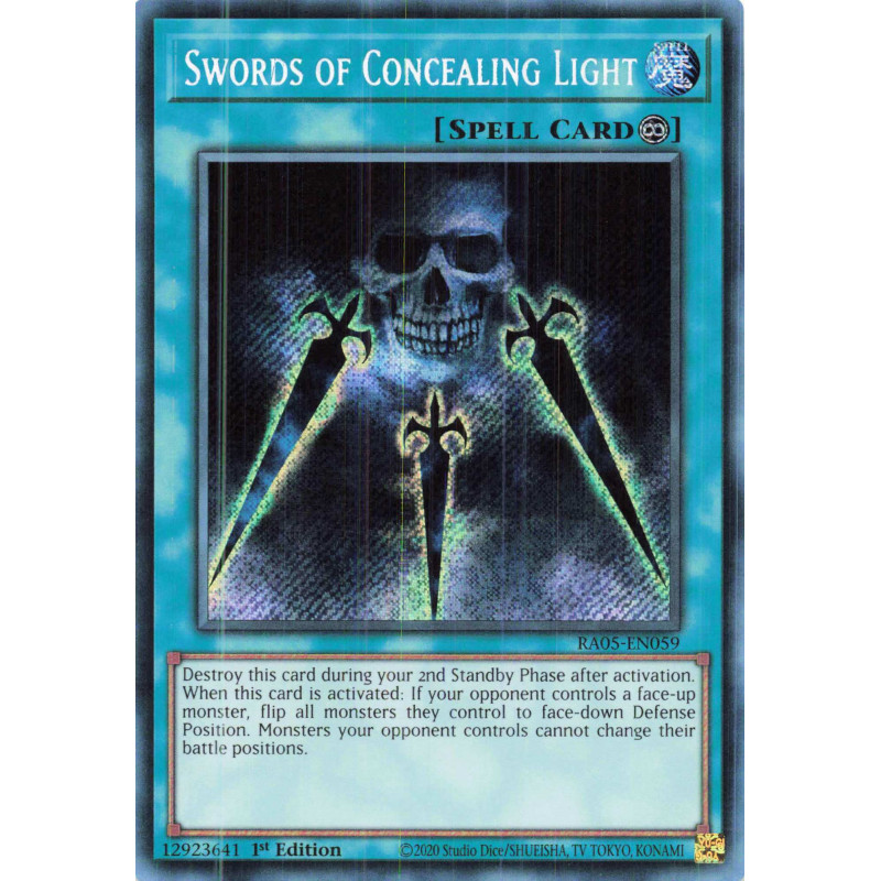 Yu-Gi-Oh TCG RA05-EN059 SE Swords of Concealing Light Secret Rare Rarity Collection 5