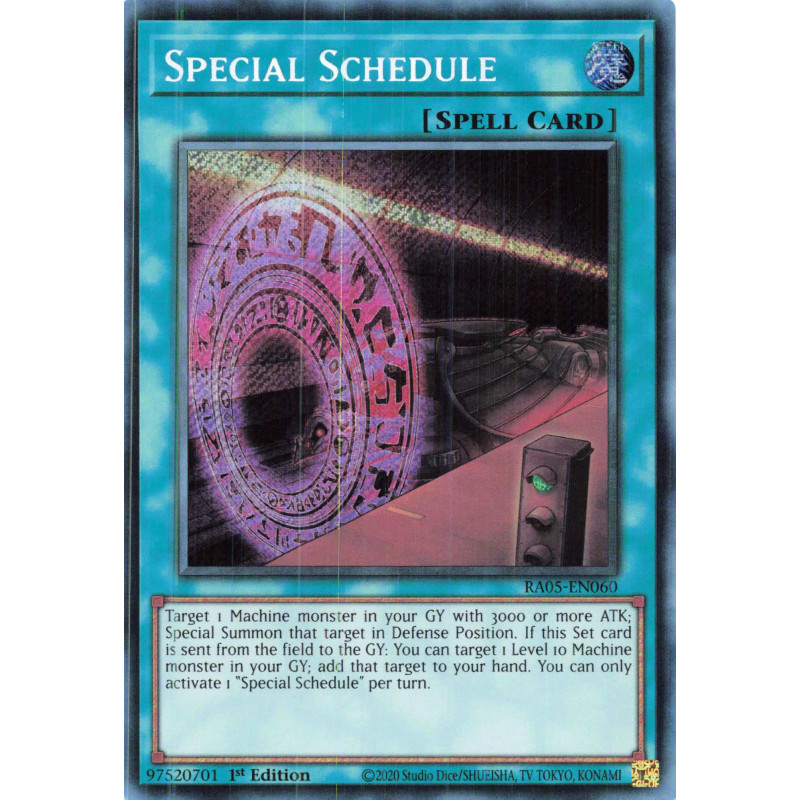 Yu-Gi-Oh TCG RA05-EN060 SE Special Schedule Secret Rare Rarity Collection 5