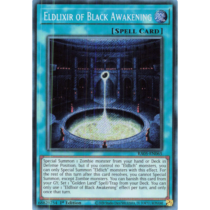 Yu-Gi-Oh TCG RA05-EN065 SE Eldlixir of Black Awakening Secret Rare Rarity Collection 5