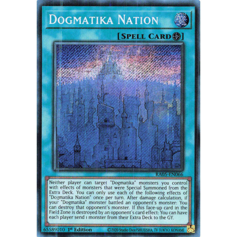 Yu-Gi-Oh TCG RA05-EN066 SE Dogmatika Nation Secret Rare Rarity Collection 5