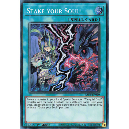 Yu-Gi-Oh TCG RA05-EN069 SE Stake your Soul! Secret Rare Rarity Collection 5