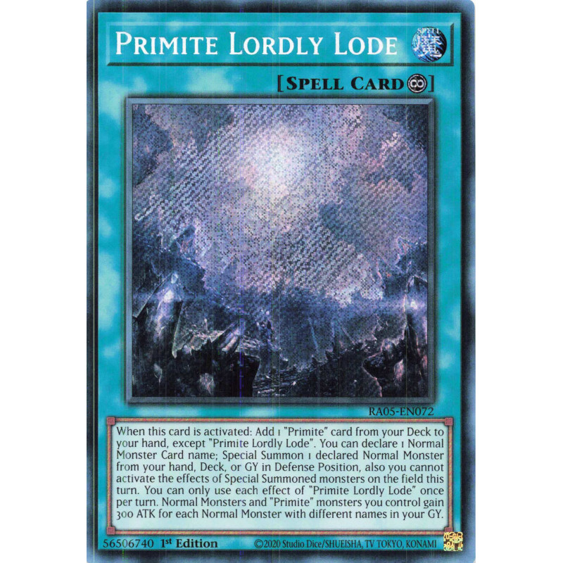 Yu-Gi-Oh TCG RA05-EN072 SE Primite Lordly Lode Secret Rare Rarity Collection 5