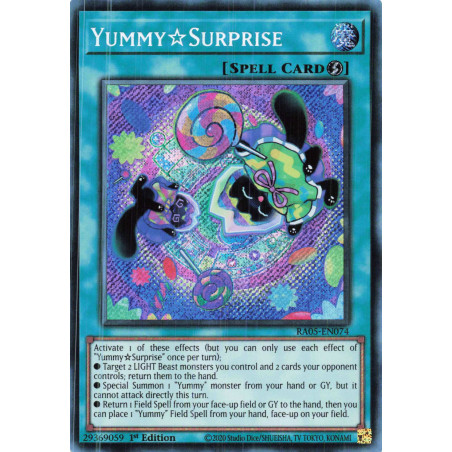 Yu-Gi-Oh TCG RA05-EN074 SE Yummy☆Surprise Secret Rare Rarity Collection 5