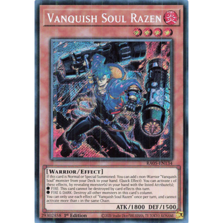 Yu-Gi-Oh TCG RA05-EN134 SE Vanquish Soul Razen (stamp artwork) Secret Rare Rarity Collection 5