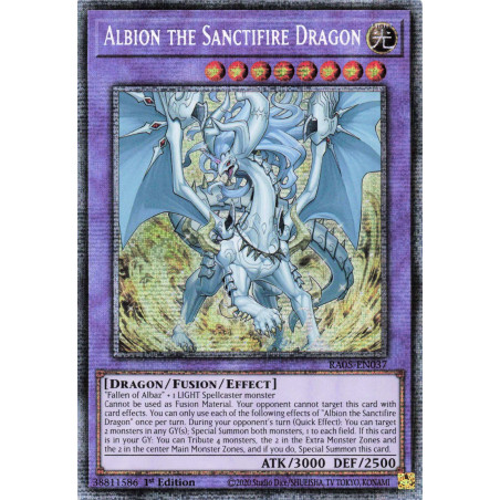 Yu-Gi-Oh TCG RA05-EN037 STAR Albion the Sanctifire Dragon Starlight Rare Rarity Collection 5
