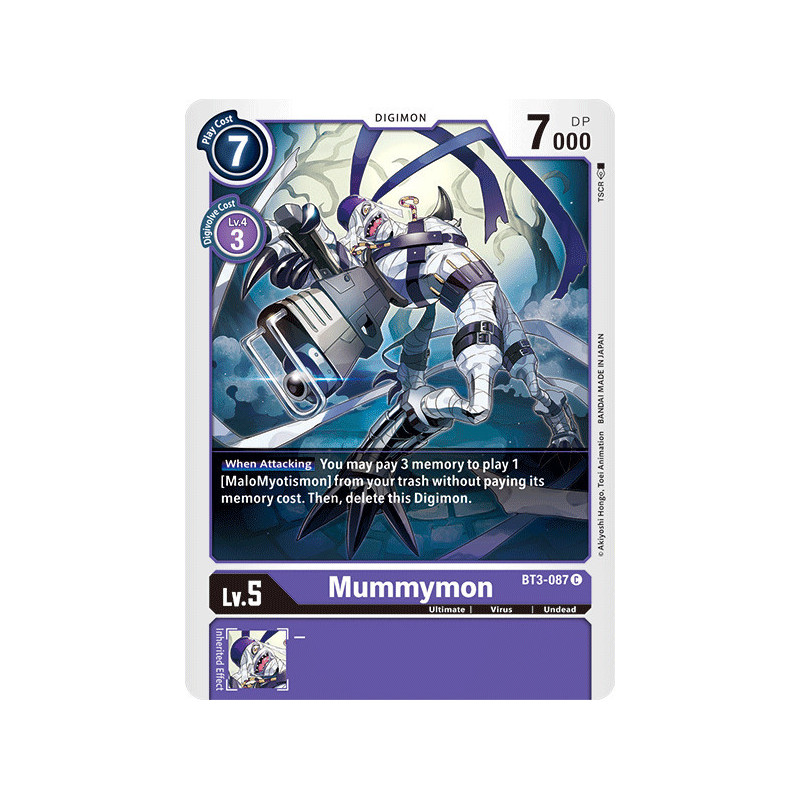 Digimon_TCG_BT3-087_Mummymon_Common_Union_Impact_Card_Game