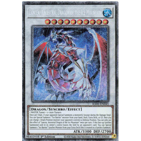 Yu-Gi-Oh TCG RA05-EN045 STAR Lancea, Ancestral Dragon of the Ice Mountain Starlight Rare Rarity Collection 5
