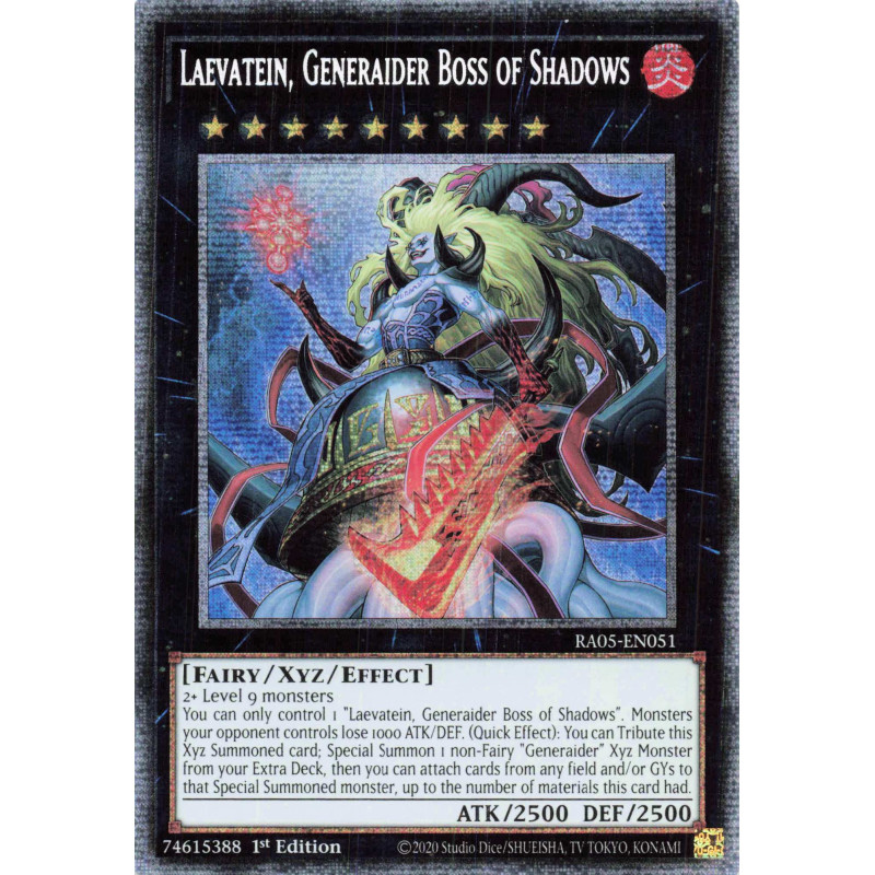 Yu-Gi-Oh TCG RA05-EN051 STAR Laevatein, Generaider Boss of Shadows Starlight Rare Rarity Collection 5